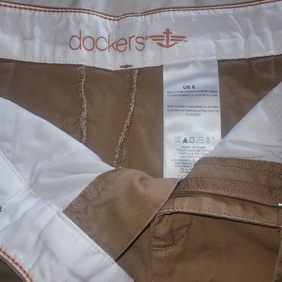 Dockers Tan Cargo Shorts Casual Cotton Blend 6 - Picture 2 of 3